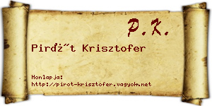 Pirót Krisztofer névjegykártya